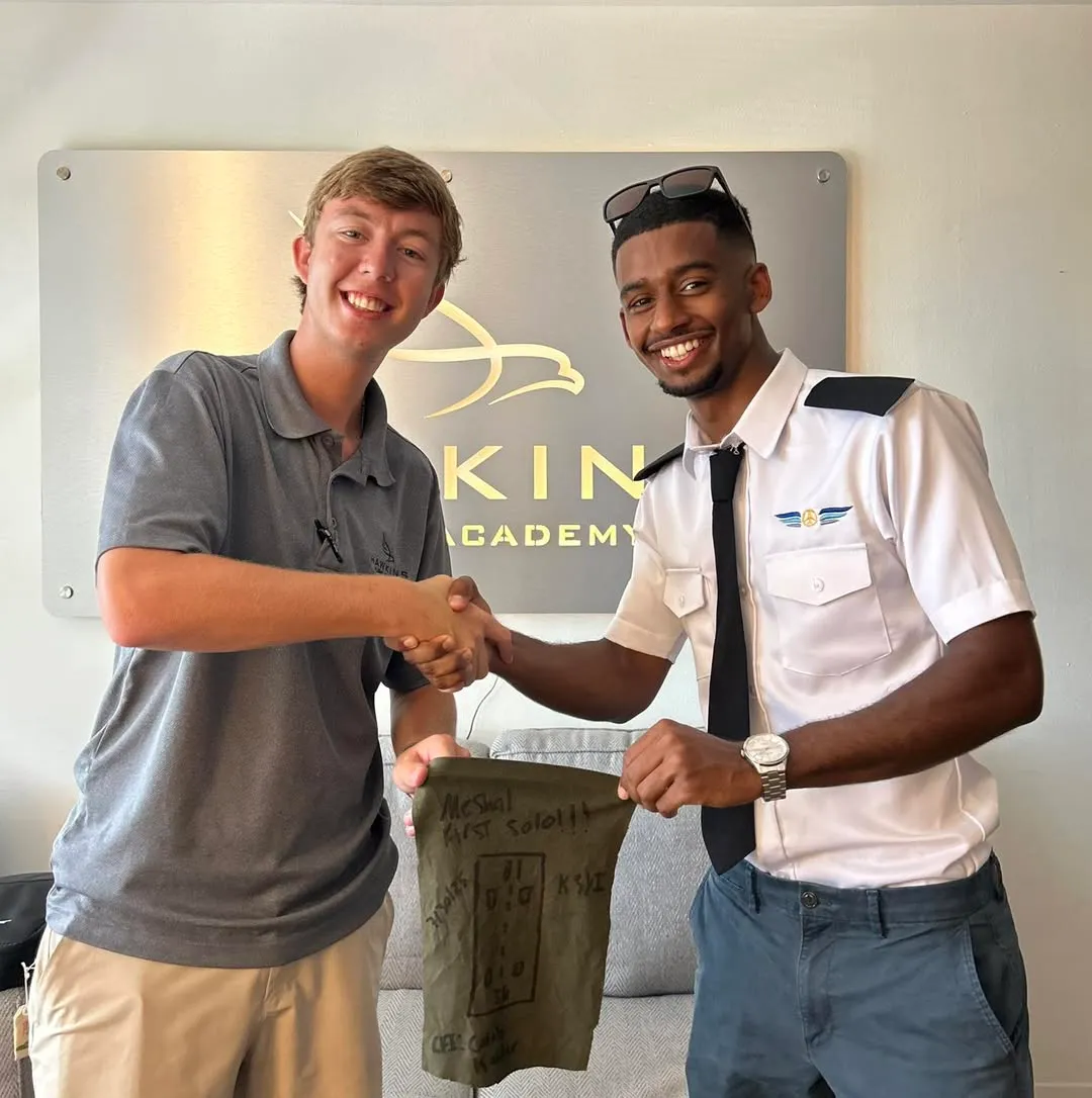 Student pilot first solo flight