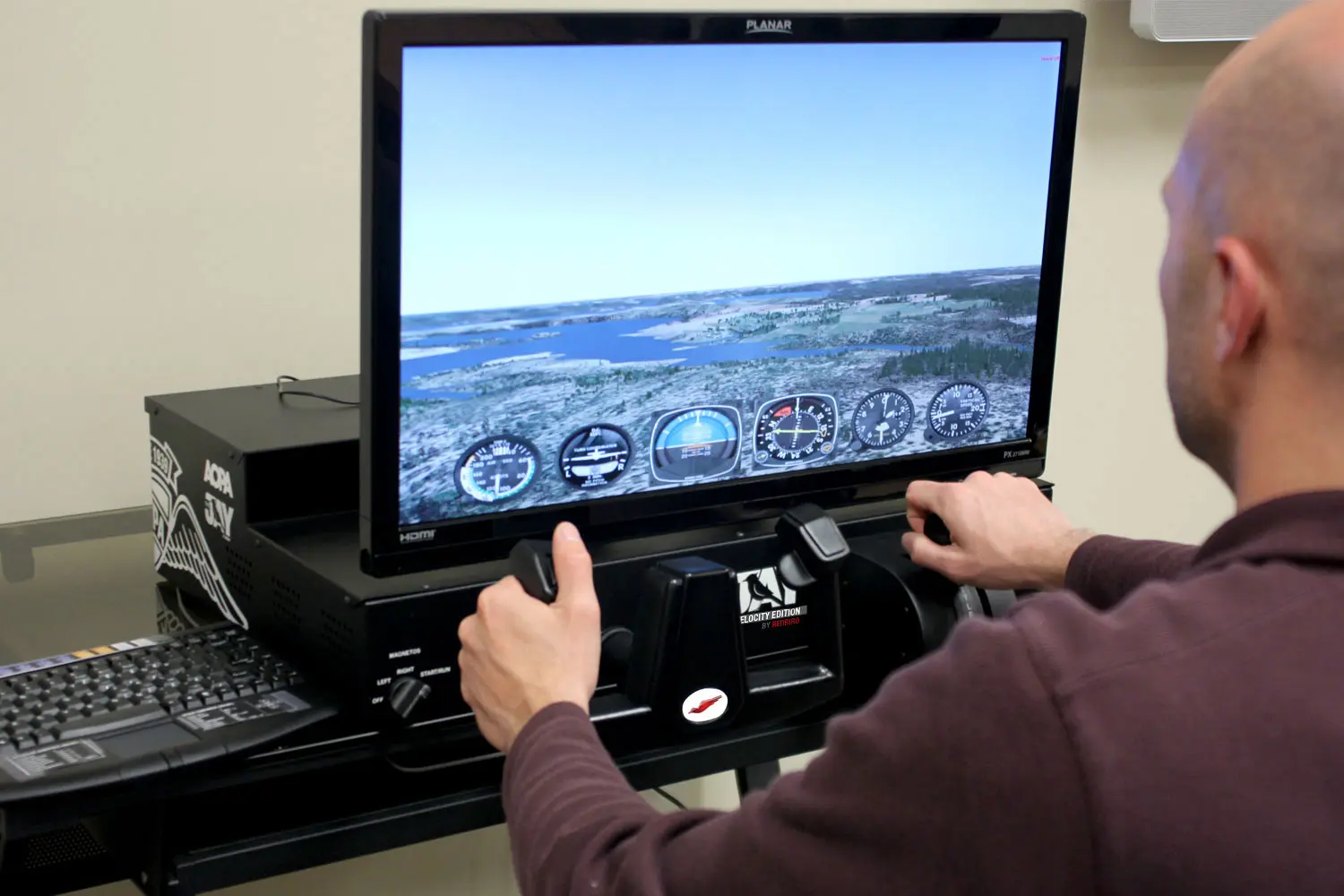 High-tech Redbird MCX Jay Velocity simulator used for pilot certification
