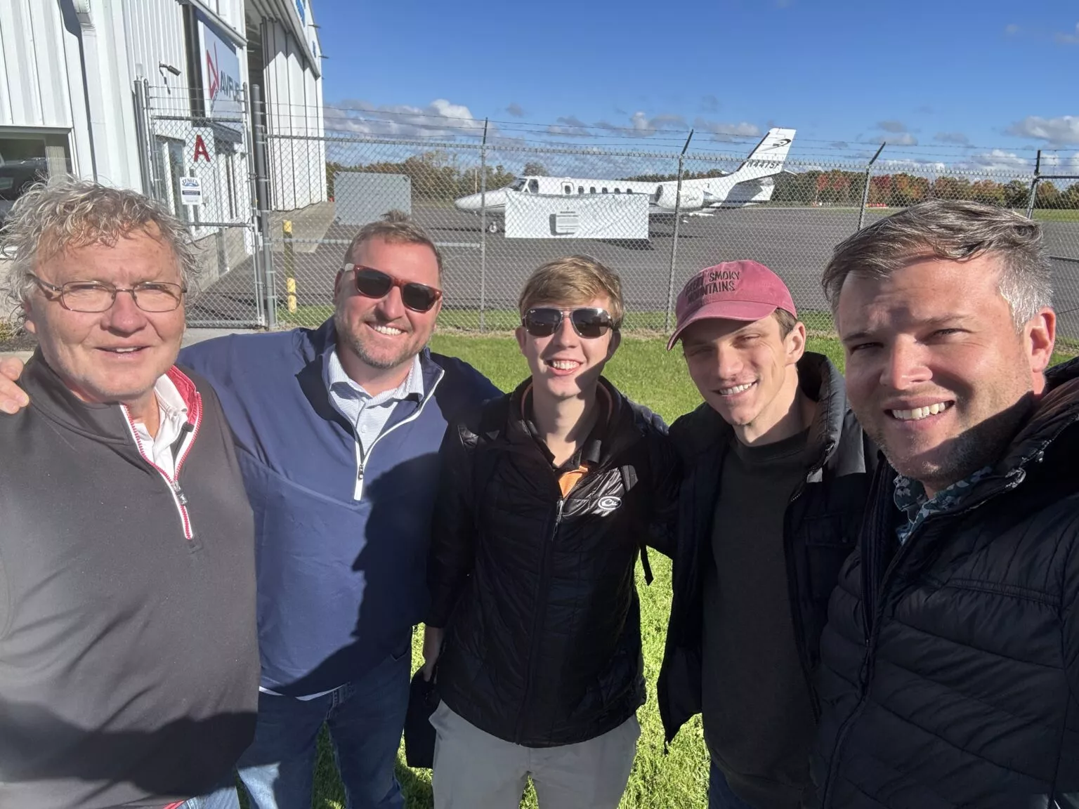 Hawkins team with pilot students at Shelbyville, TN