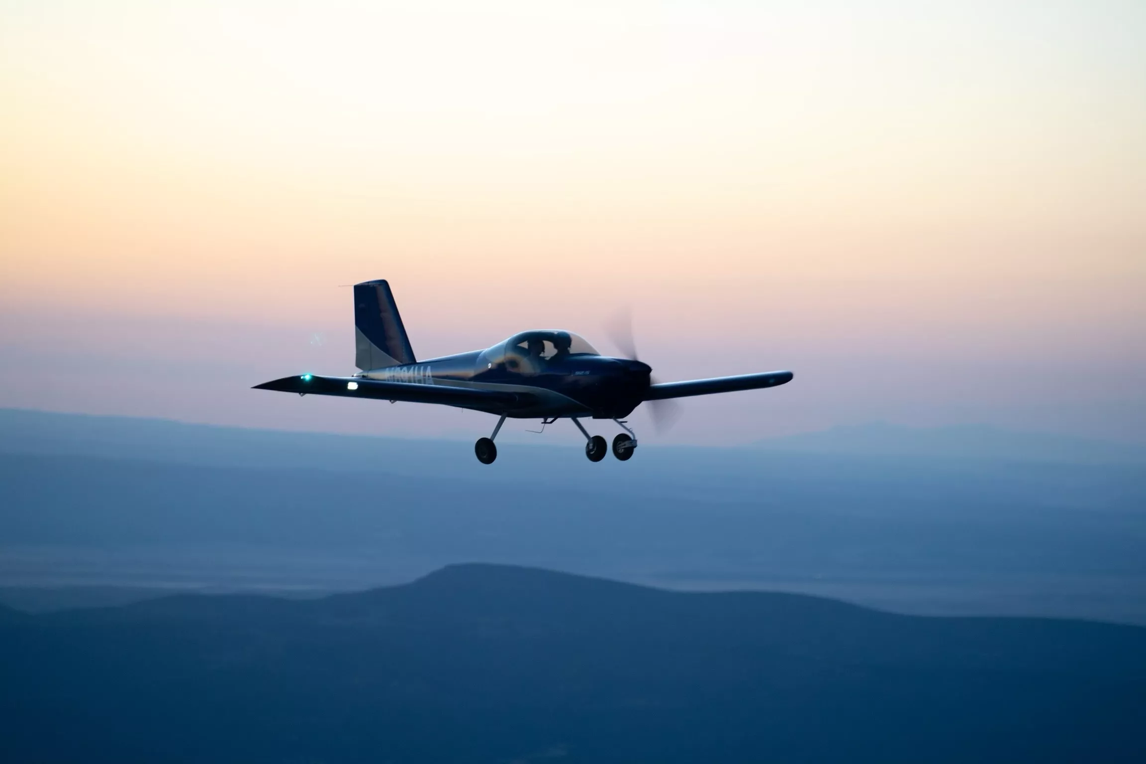 Hawkins Flight Academy single-engine training aircraft flying near Tupelo, Mississippi
